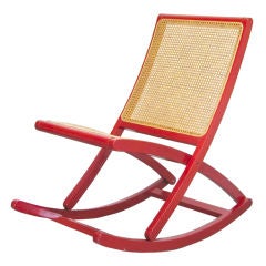 Vintage Danish Red Rocking Chair