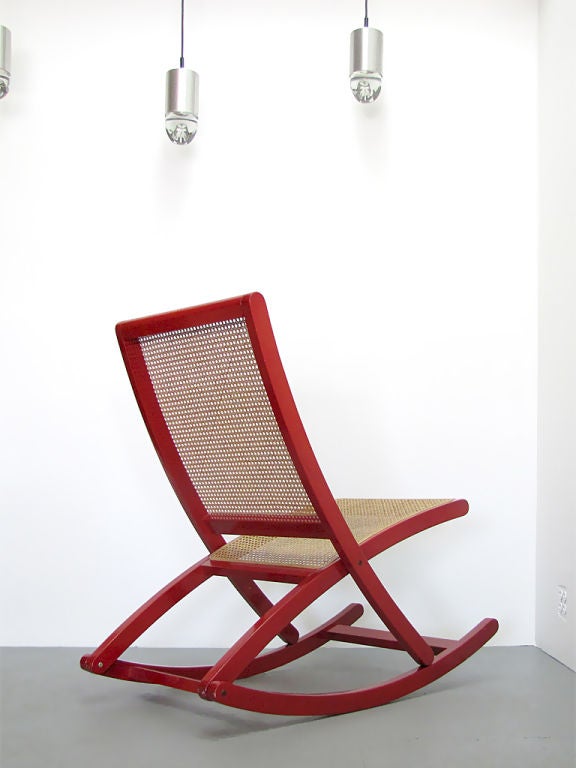 Danish Red Rocking Chair 6