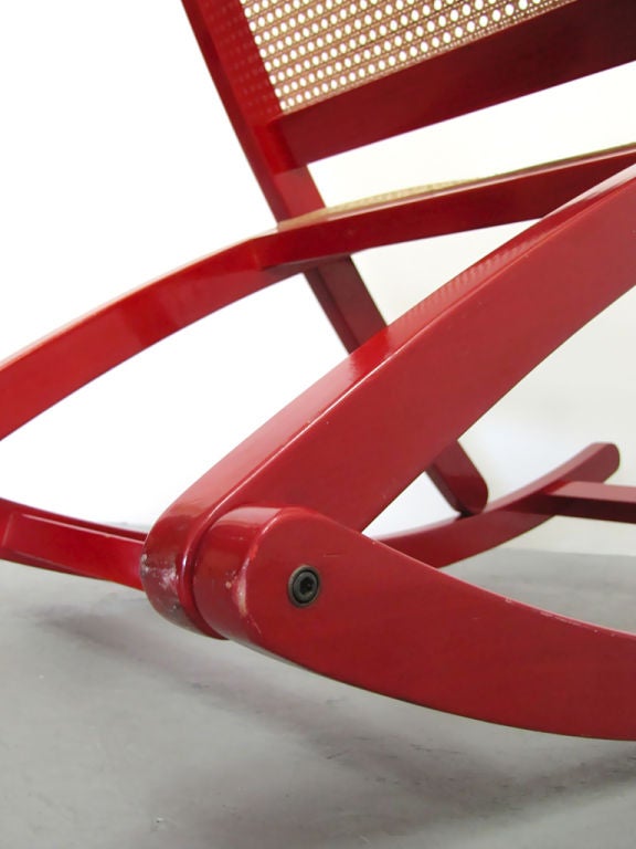 Danish Red Rocking Chair 4