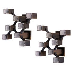 Pair of Gaetano Sciolari "Cubic" Lights