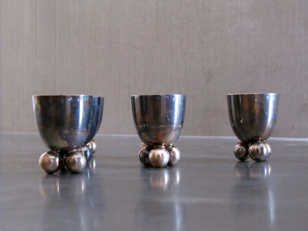 Set of Six Silver Egg Cups 2