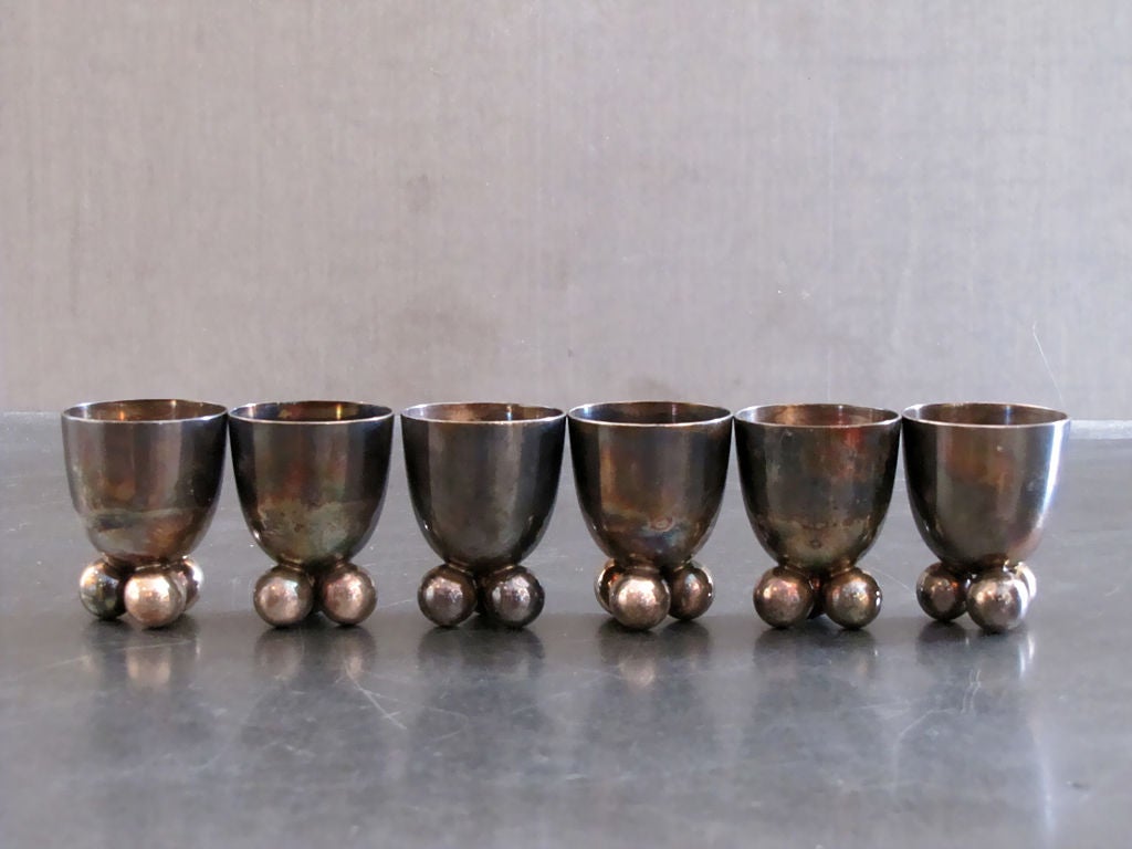 Set of Six Silver Egg Cups 3