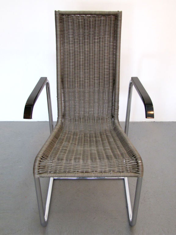 Tecta D25 Sessel mit hoher Rückenlehne (Edelstahl)