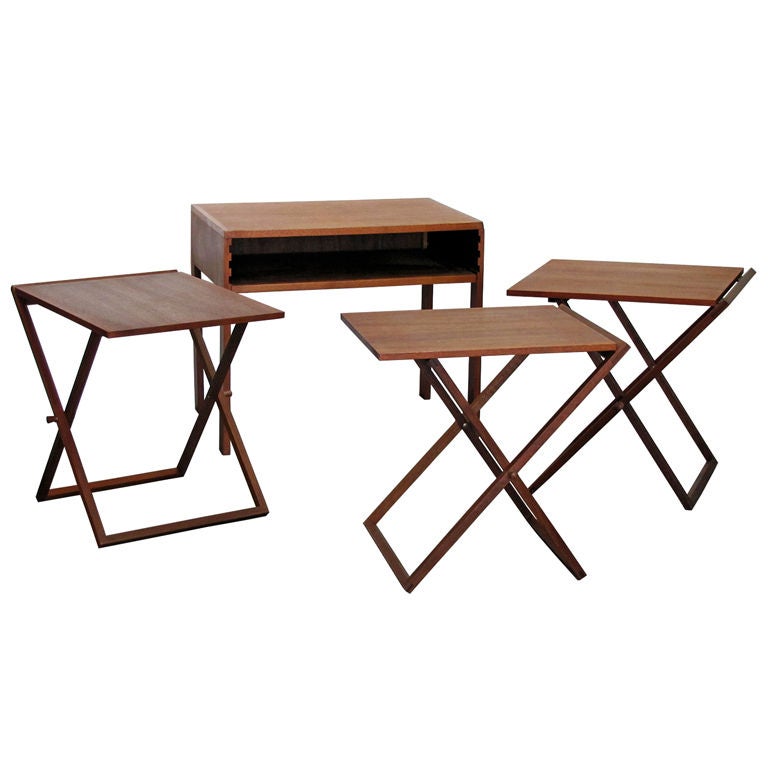 Set of Three Folding Tray Tables by Selig