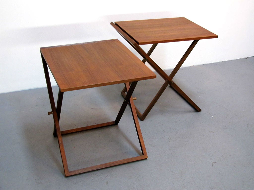Set of Three Folding Tray Tables by Selig 2