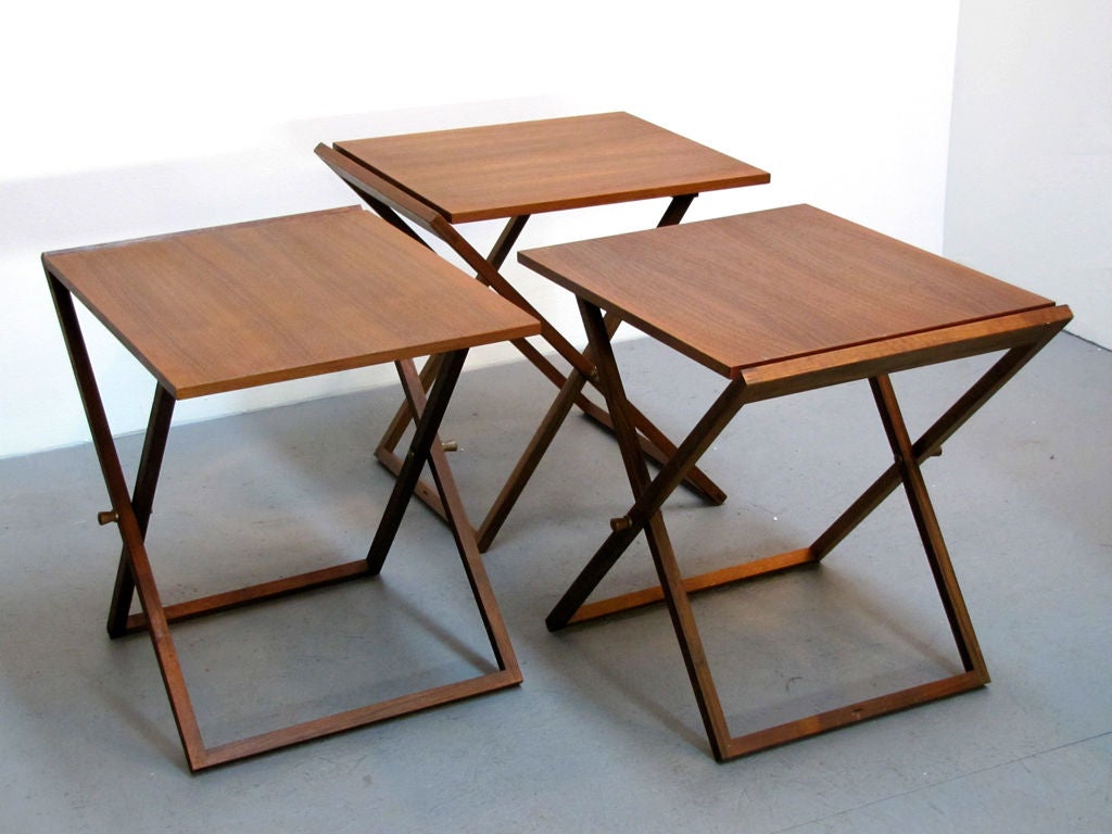 Set of Three Folding Tray Tables by Selig 3