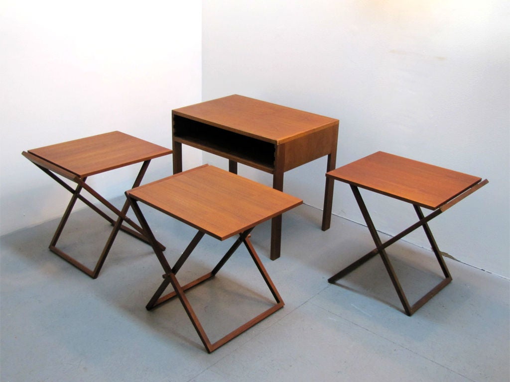 Set of Three Folding Tray Tables by Selig 4
