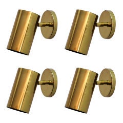 Set of Four Koch and Lowy Brass Wall Lamps Vintage Set of Four Koch and Lowy Brass Wall Lamps