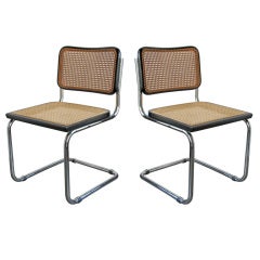 Pair of Marcel Breuer S32 Cesca Side Chairs