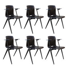 Set of Six Industrial Arm Chairs