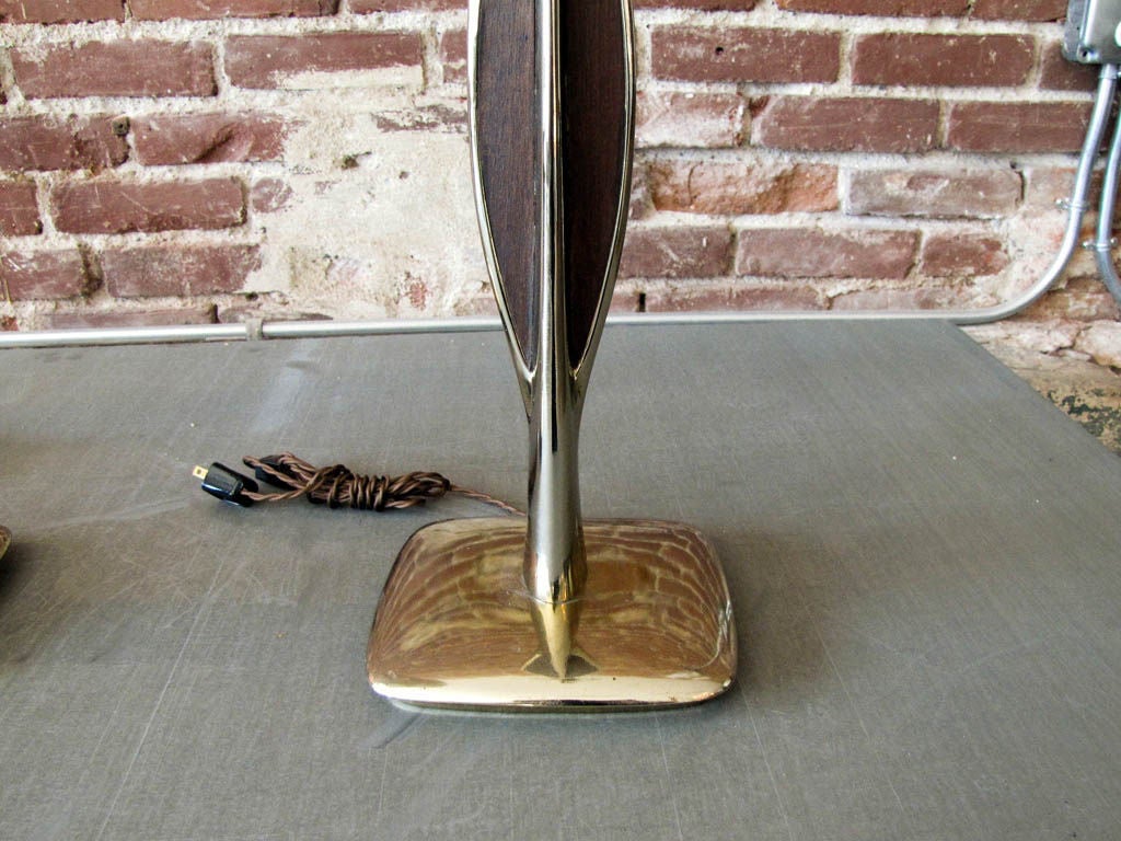 Brass Pair of Laurel Table Lamps