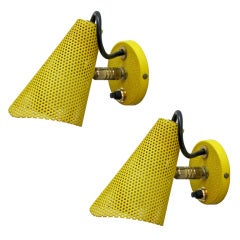 Pair of Petite French Perforated Wall Lights