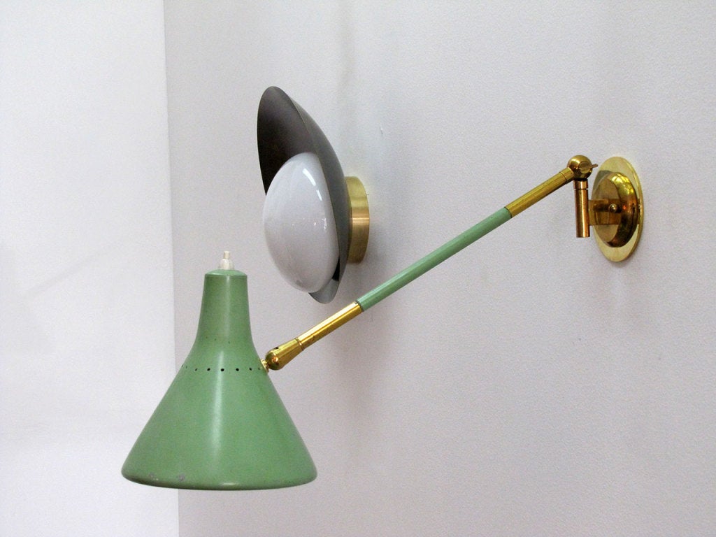 Stilux Swing Arm Wall Lamp In Excellent Condition In Los Angeles, CA