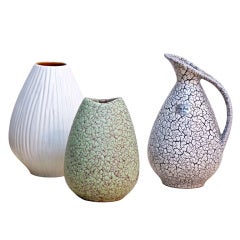 Trio of Petite German Keramik Vases