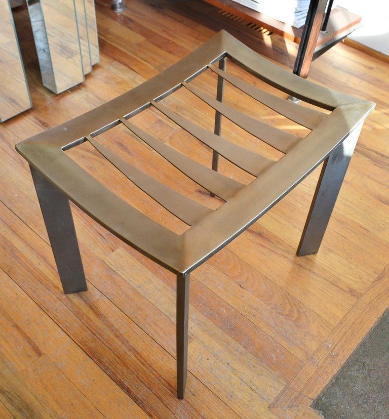 A heavy 1970s steel stool.