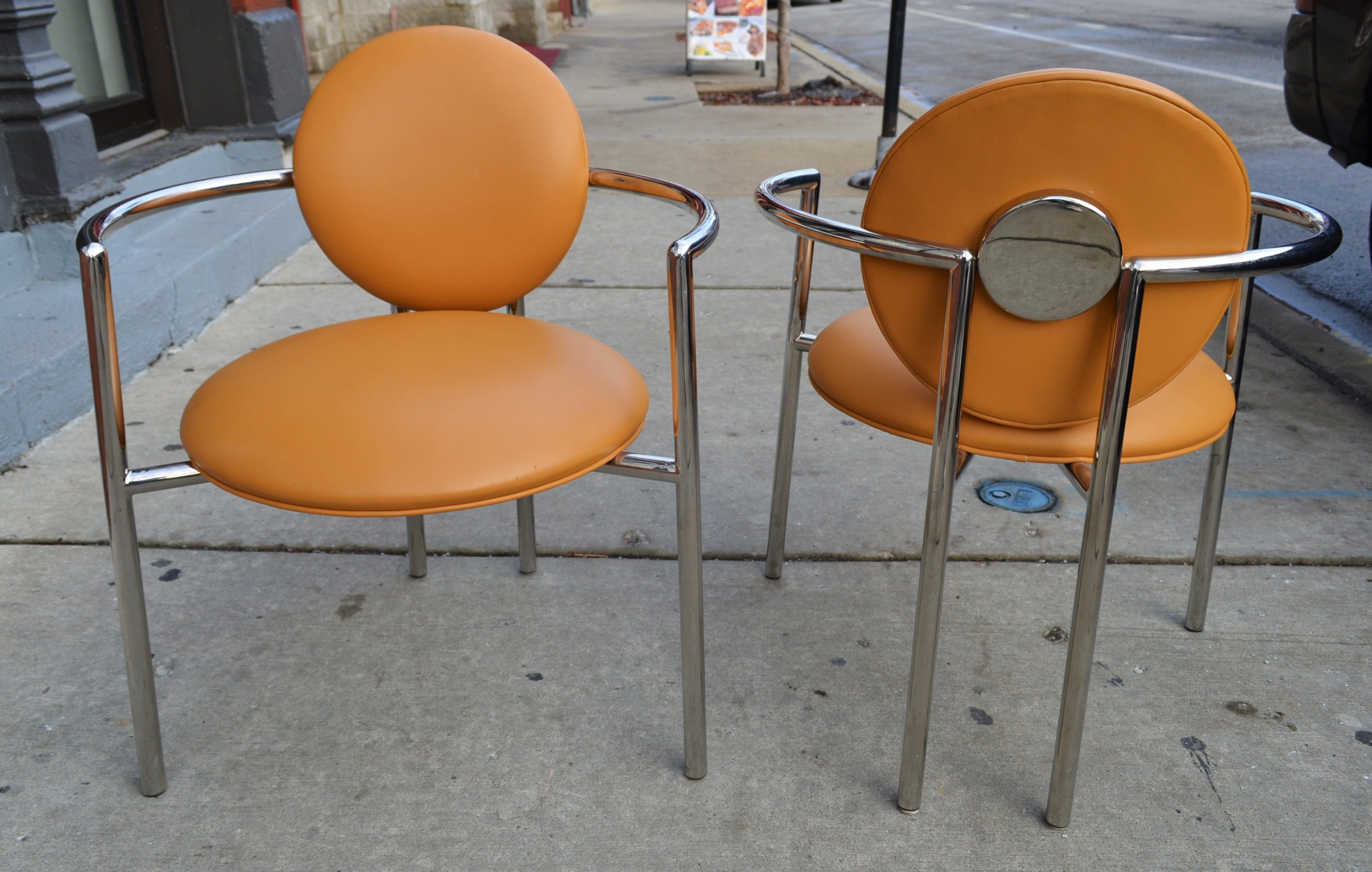 Set of Six Brueton Chrome Dining Chairs