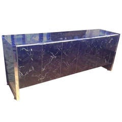 Ello Tessolated Marble and Chrome Credenza