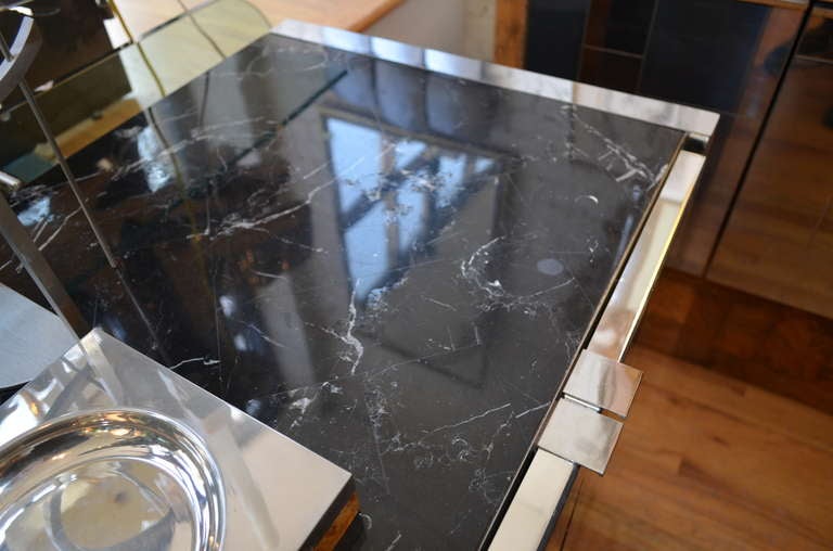 Ello Tessolated Marble and Chrome Credenza 3