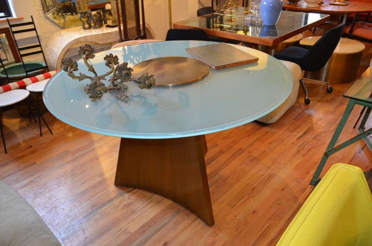 Exceptionally Large Bronze and Round Glass Center Table in Style of Mastercraft In Excellent Condition In Chicago, IL