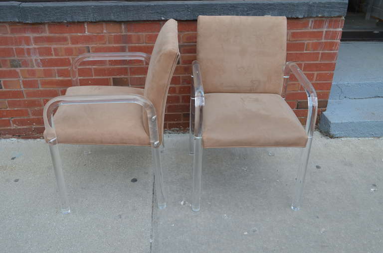 Pair of Thick Lucite Armchairs 2