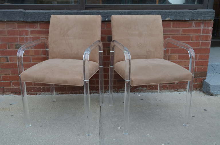 Pair of Thick Lucite Armchairs 3