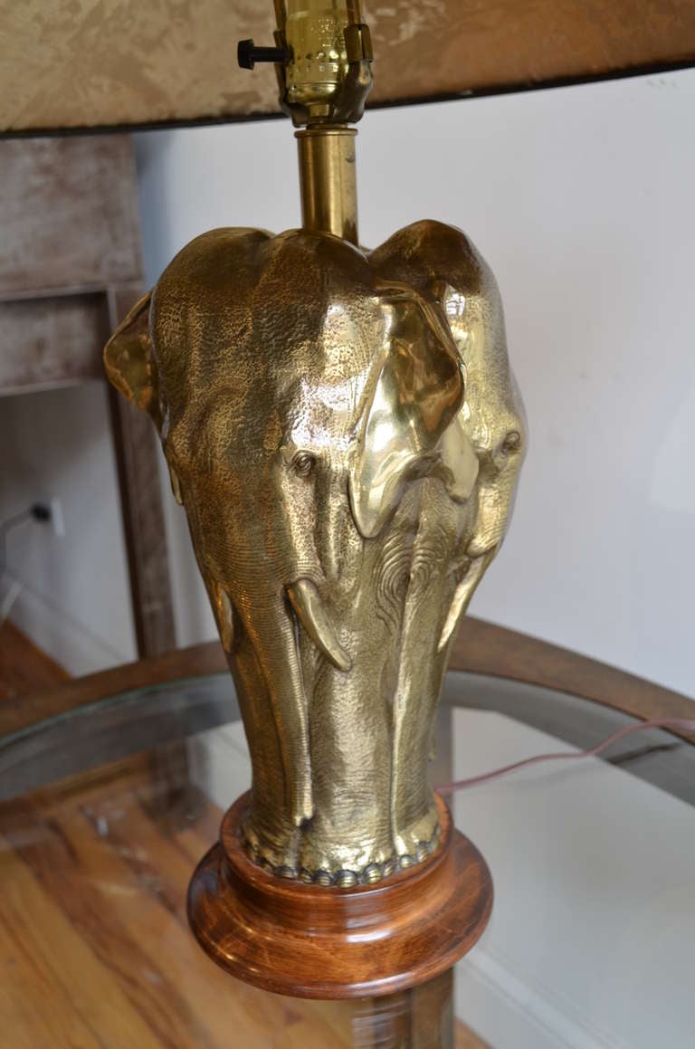 antique brass elephant lamp