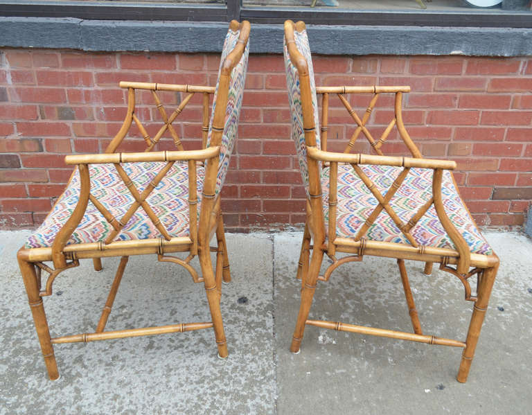 American Pair of Bamboo Armchairs