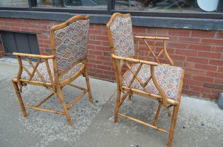 Pair of Bamboo Armchairs In Good Condition In Chicago, IL