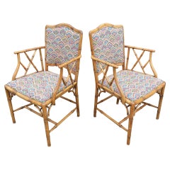 Pair of Bamboo Armchairs