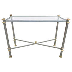 Maison Jansen Steel and Brass Console Table