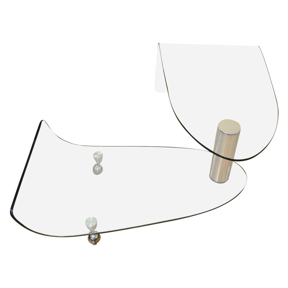 Fiam Italia Articulating Glass Swivel Coffee Table
