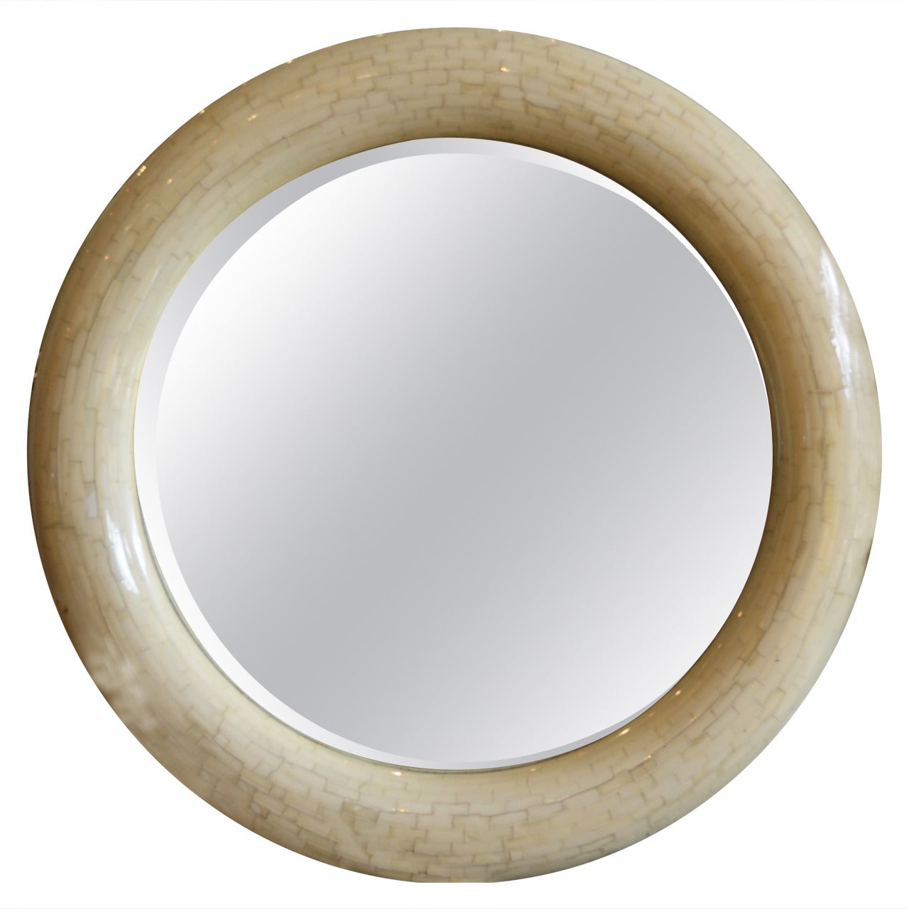 Karl Springer Style Round Mirror