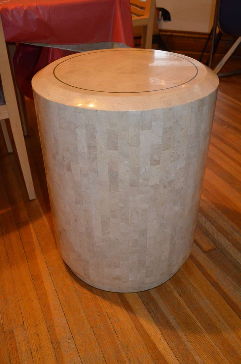 Vintage Maitland-Smith Tessellated Stone Side Table In Good Condition In Chicago, IL
