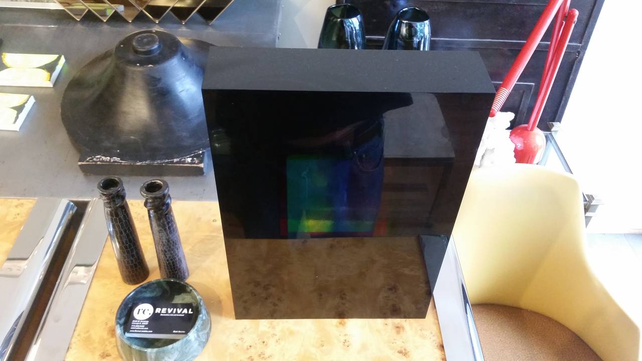 Hologram and Lucite Sculpture Black Box In Good Condition In Chicago, IL