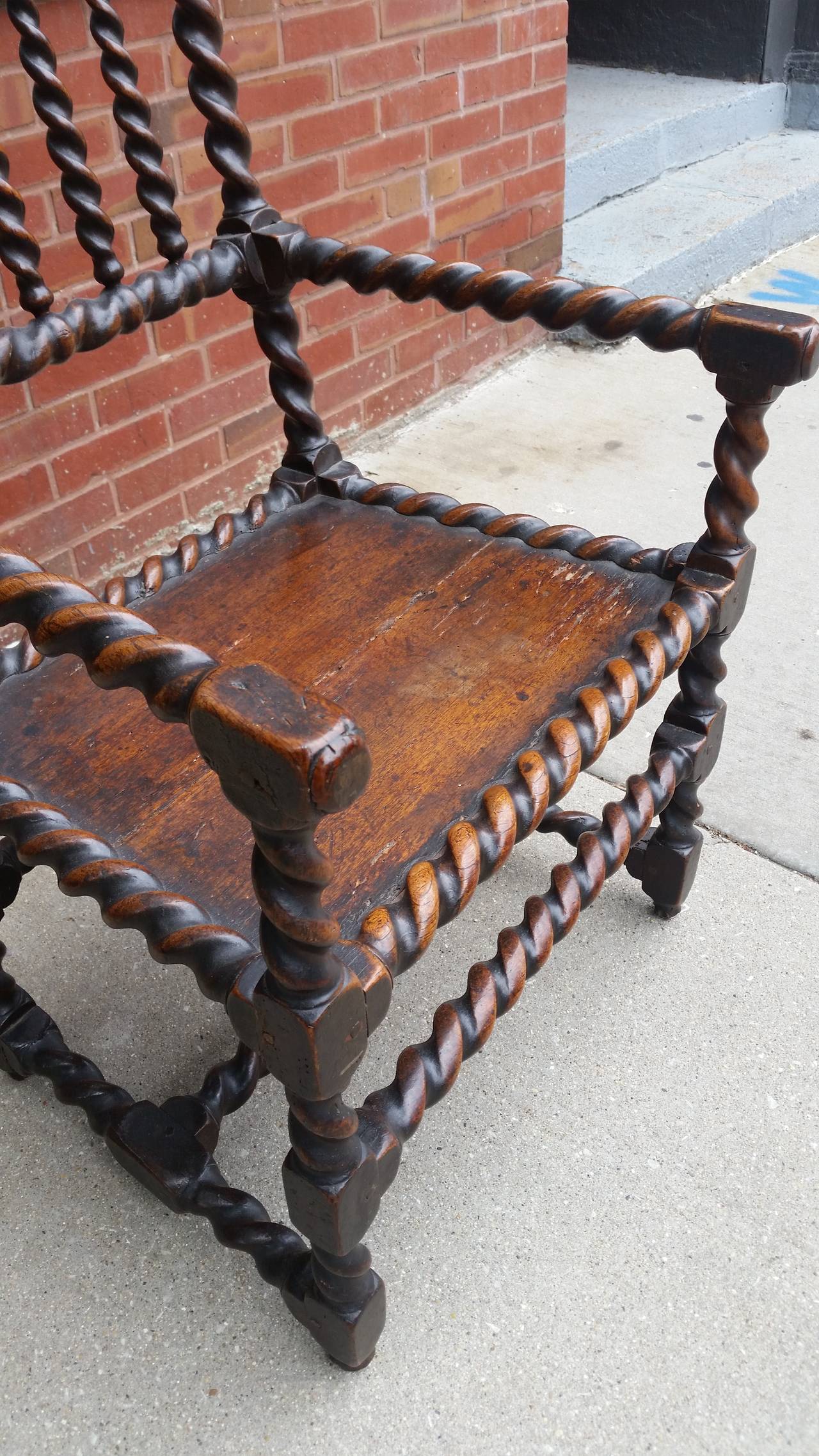 Antique 19th Century Jacobean Armchair In Good Condition In Chicago, IL