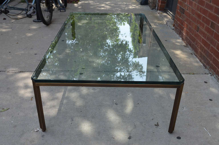American Bronze and Glass Modern Coffee Table