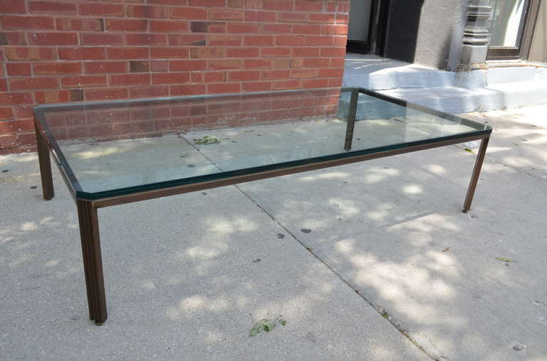 Late 20th Century Bronze and Glass Modern Coffee Table