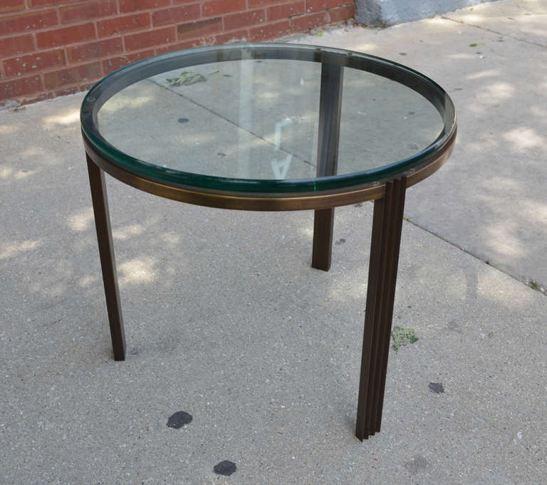 Vintage Bronze Side Table In Excellent Condition In Chicago, IL