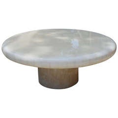 Round Pedestal Onyx Coffee Table