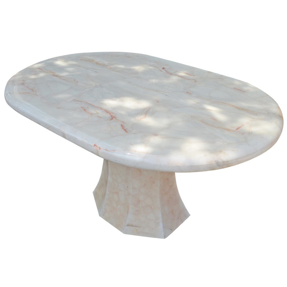 Oval Onyx Pedestal Dining Table