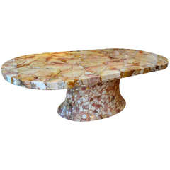 Immense Mosaic Onyx Racetrack Dining Table 9