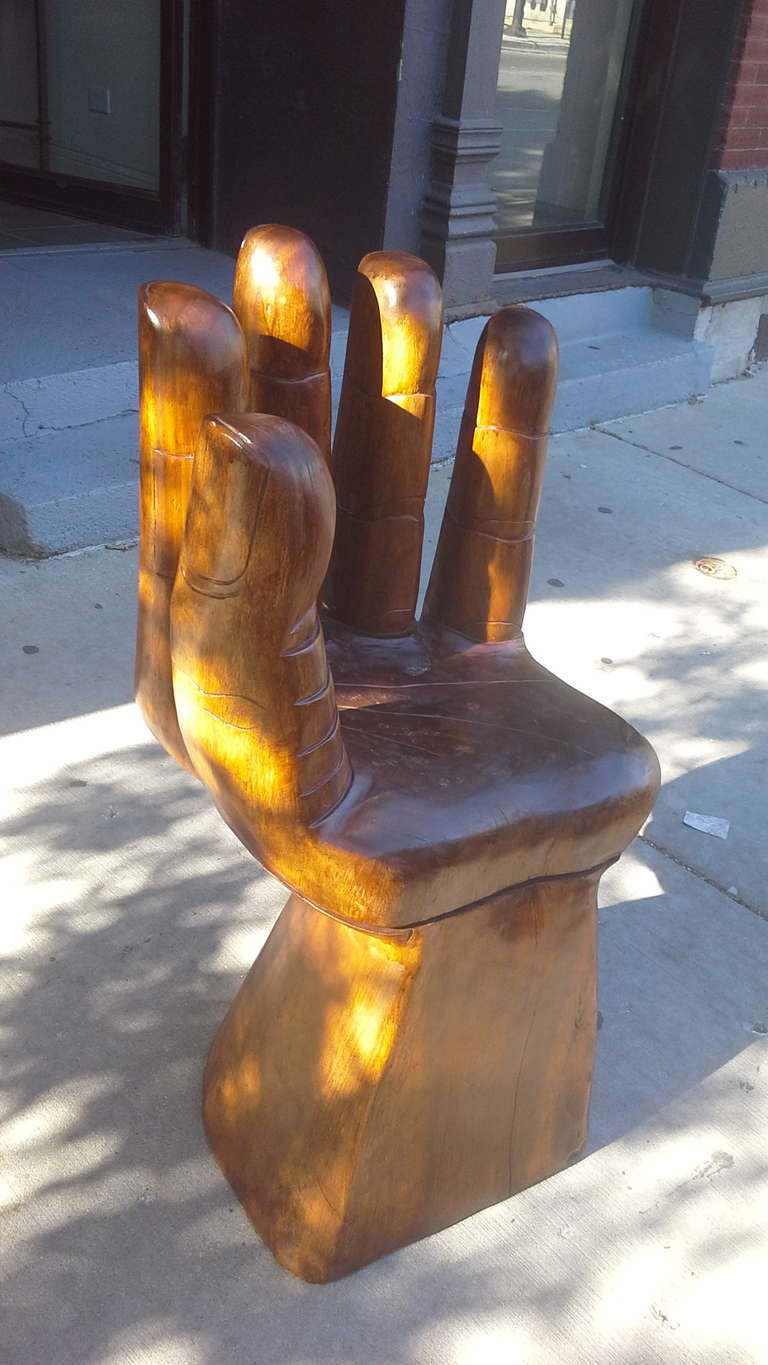 Carved Wood Chair In Good Condition In Chicago, IL