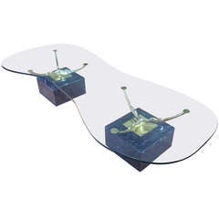 Italian Marble Brass and Glass Coffee Table 11