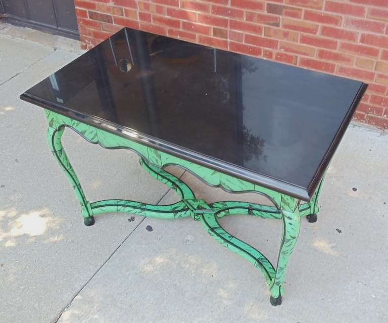 Belgian Marble and Faux Tortoiseshell Center Table In Good Condition In Chicago, IL