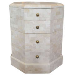 Maitland-Smith Tessellated Stone Octagon Shaped Side Table