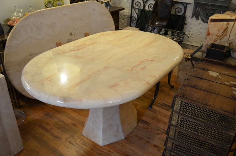 Mexican Oval Onyx Pedestal Dining Table