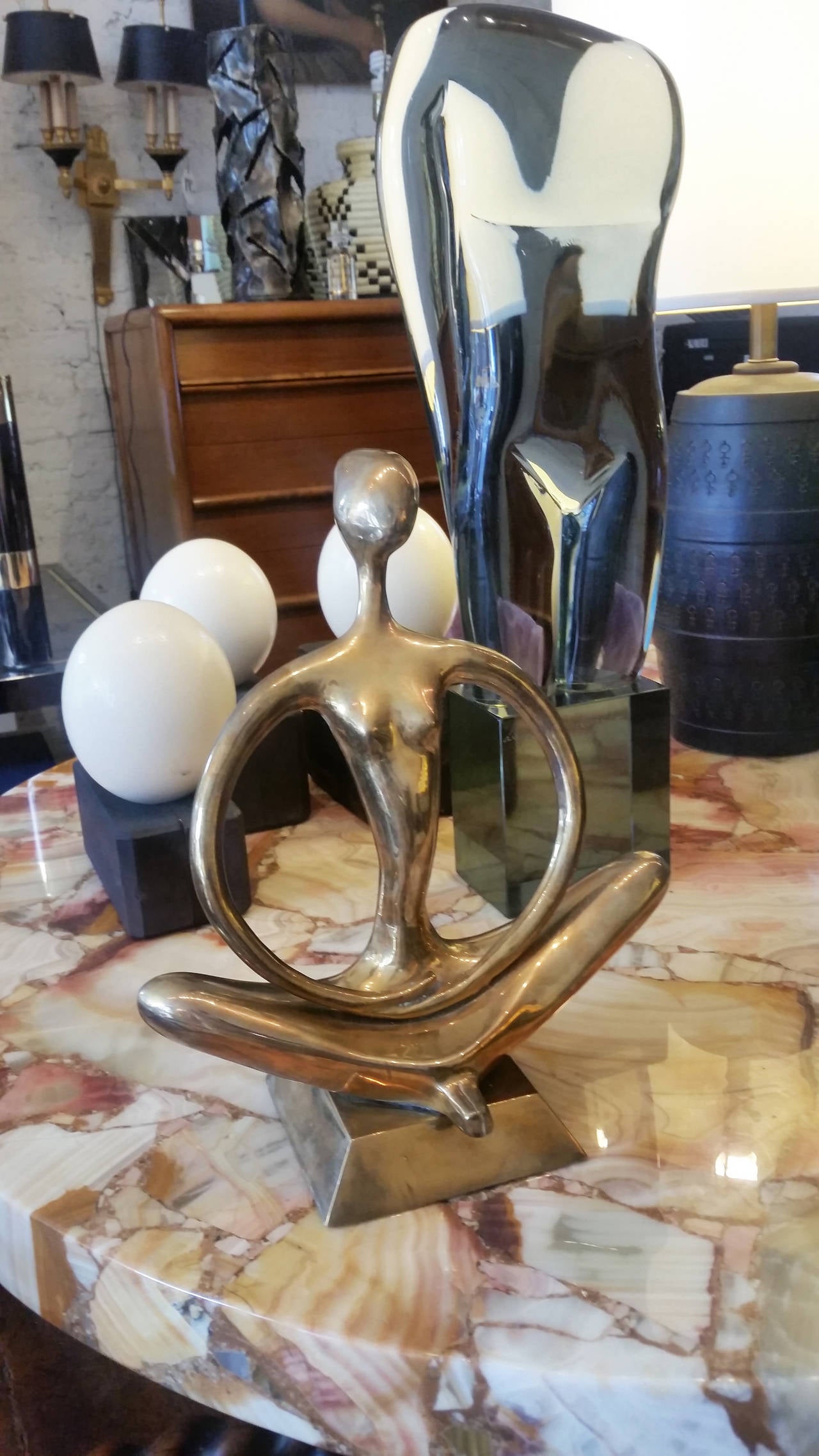 American Brass Abstract Sculpture