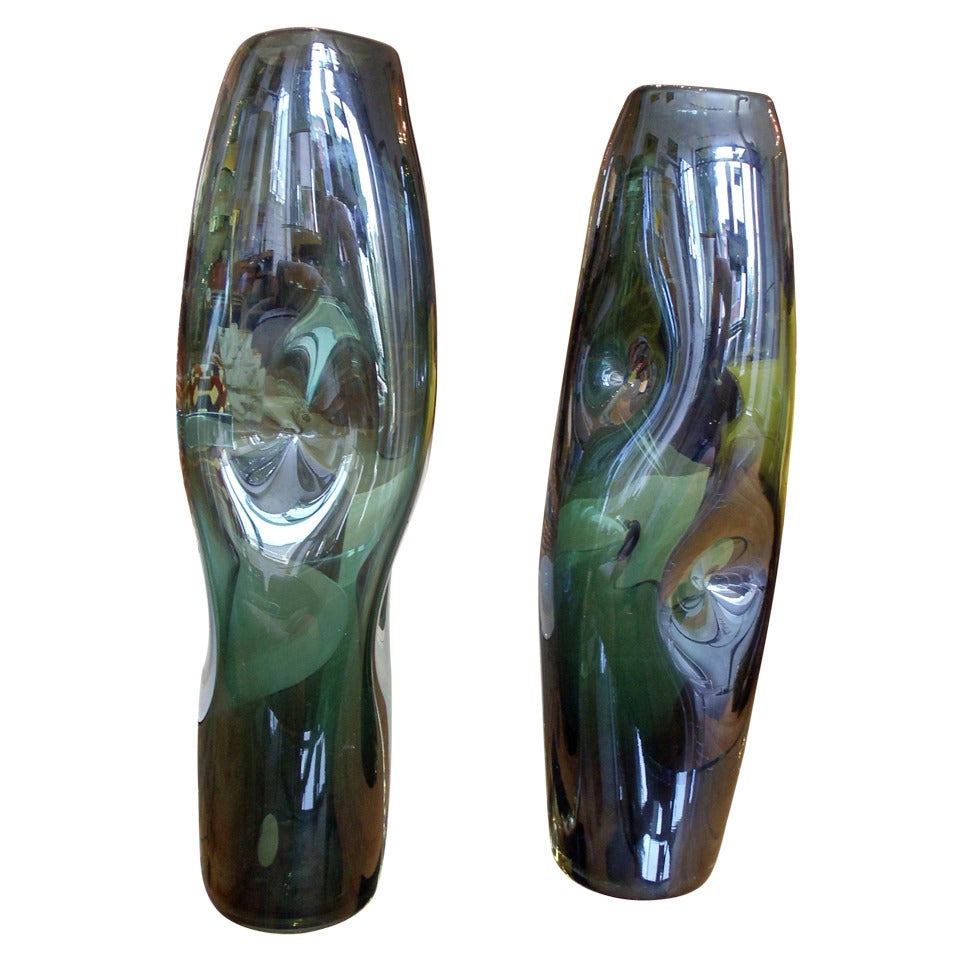 Pair of Italian Glass Vases