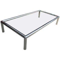 Monumental Chrome Tubular Coffee Table from Pace
