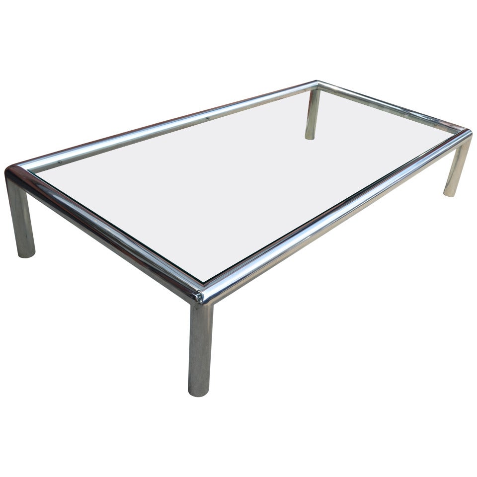 Monumental Chrome Tubular Coffee Table from Pace